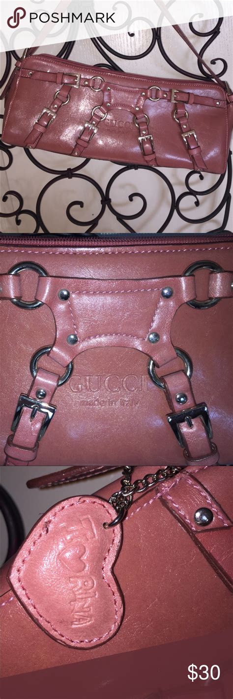 gucci rina rich handbag|Gucci leather shoulder bag.